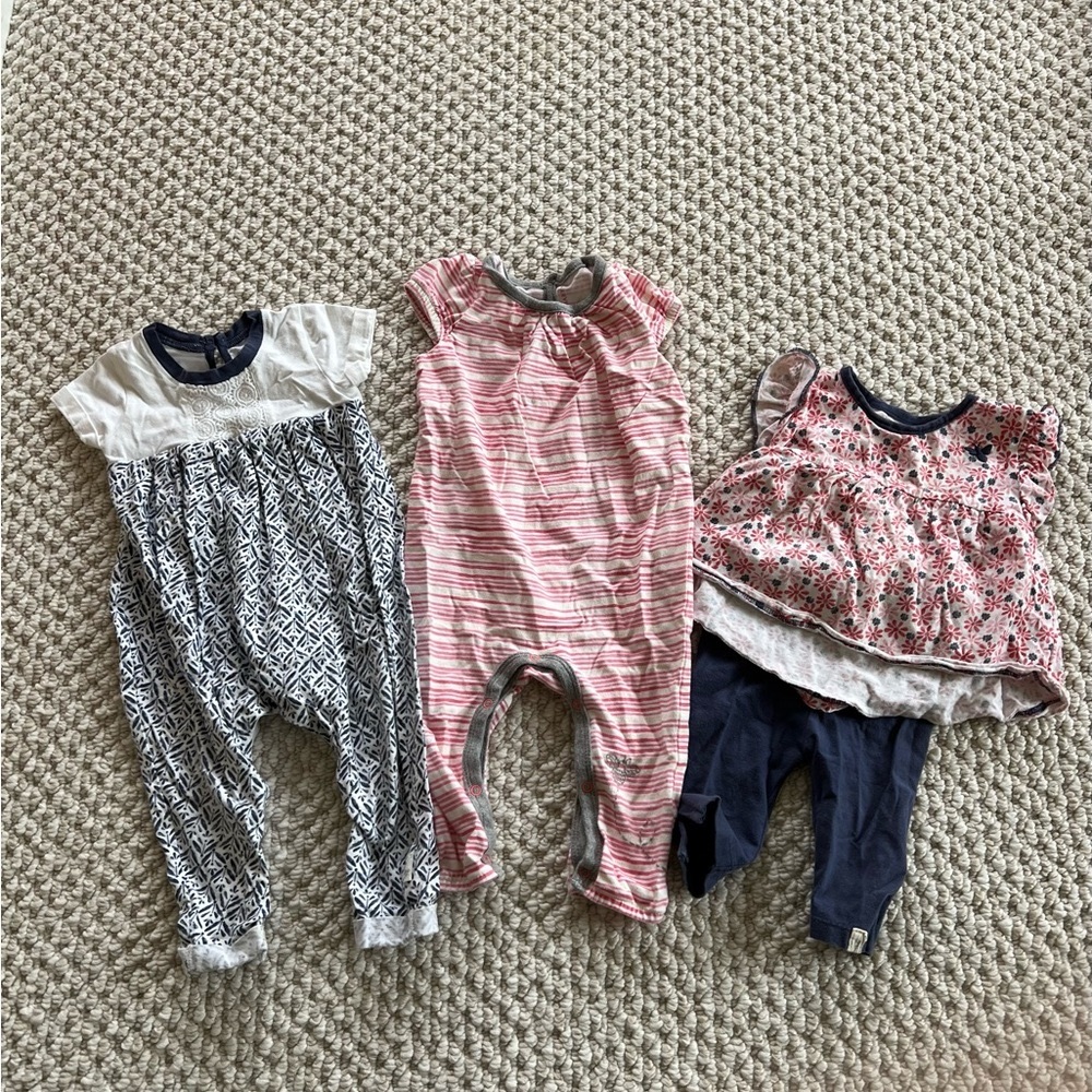 Burt's Bees Baby Three Outfits! Size 6-12mos
